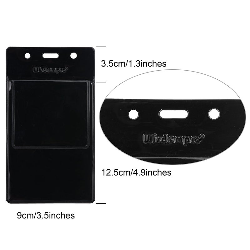 Wisdompro 5 Pack Clear Heavy Duty Pocket Protector for Shirts, Lab Coats, Pants - Multi-Purpose- Holds Pens, Pointers, Cards, and Notes. Top is Pre-Slotted for Lanyard and Has Holes for Nametag -Black - Image 3